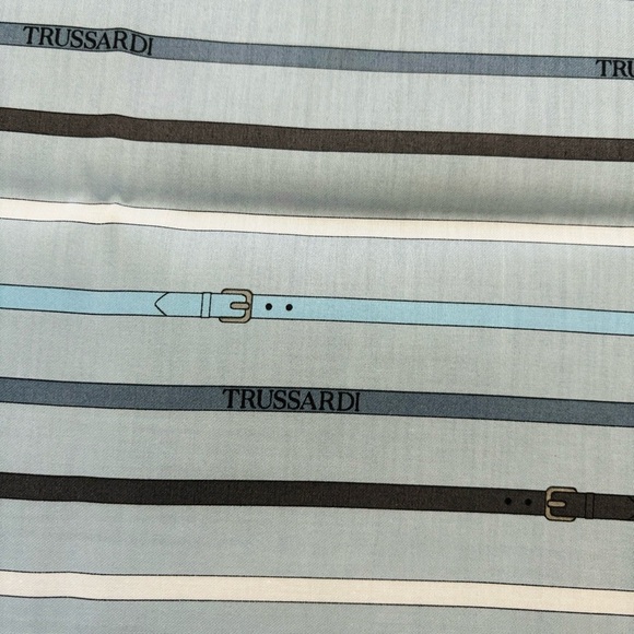 Trussardi Multicolored Cotton Striped Square Unisex Bandanna/Scarp 20” X 20” - Picture 2 of 9